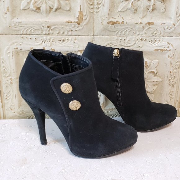 guess black suede ankle boots